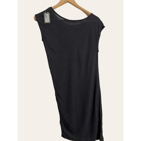 All Saints Sabie Wo Black Draped Viscose Cap Sleeve Mini Dress Size 2 - Picture 7 of 8